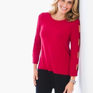 Chicos Zenergy Sidrah Sleeve-Cutout Tunic, Chico's Size 0 (Small)